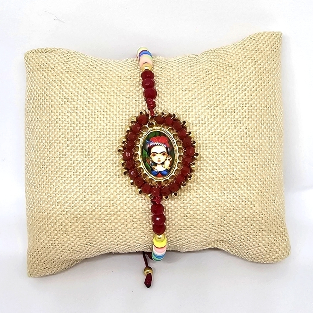 NEW Frida Kahlo Handmade Mexican Artist Beaded Red Layering Bracelet